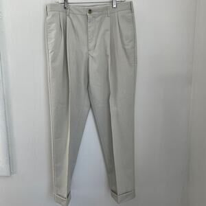 Lands' End Khaki chinos mens, pleated,cuffed NWOT‎ 34x39